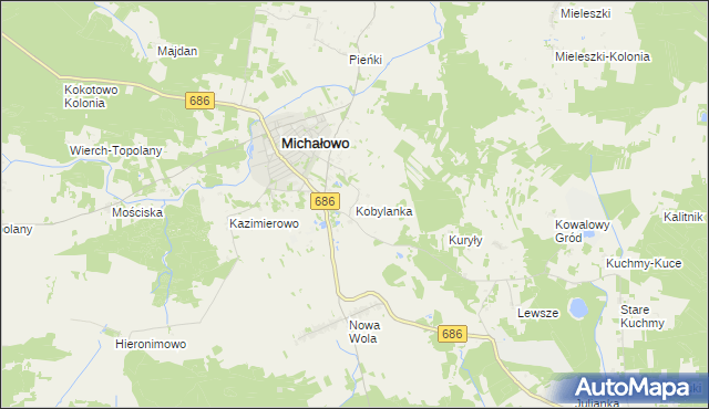 mapa Kobylanka gmina Michałowo, Kobylanka gmina Michałowo na mapie Targeo