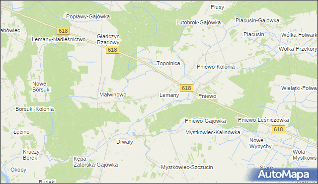 mapa Lemany gmina Zatory, Lemany gmina Zatory na mapie Targeo