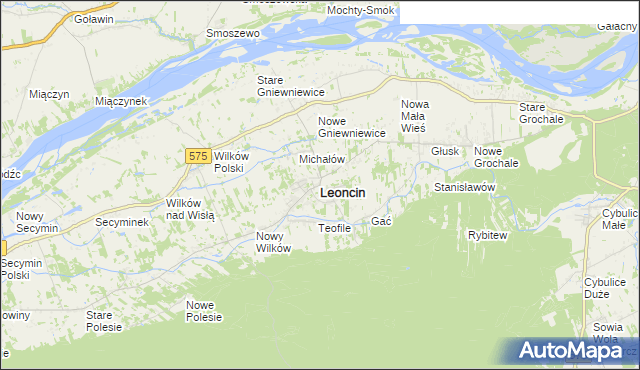 mapa Leoncin, Leoncin na mapie Targeo