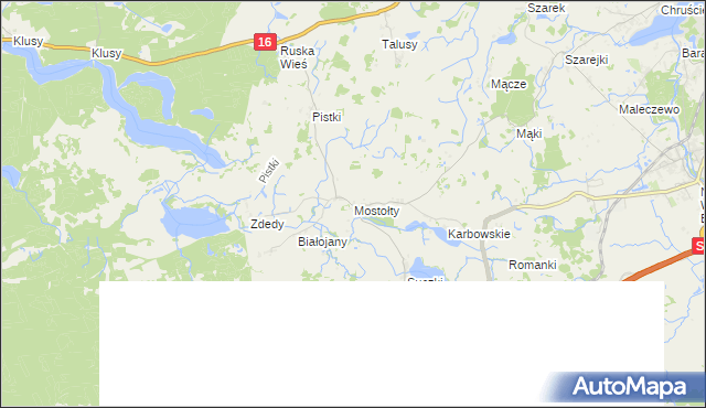 mapa Mostołty, Mostołty na mapie Targeo