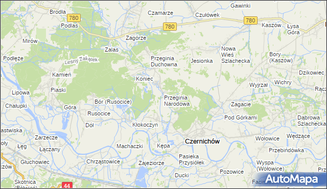 mapa Przeginia Narodowa, Przeginia Narodowa na mapie Targeo