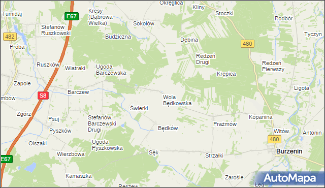 mapa Wola Będkowska, Wola Będkowska na mapie Targeo