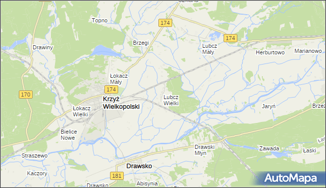 mapa Lubcz Wielki, Lubcz Wielki na mapie Targeo