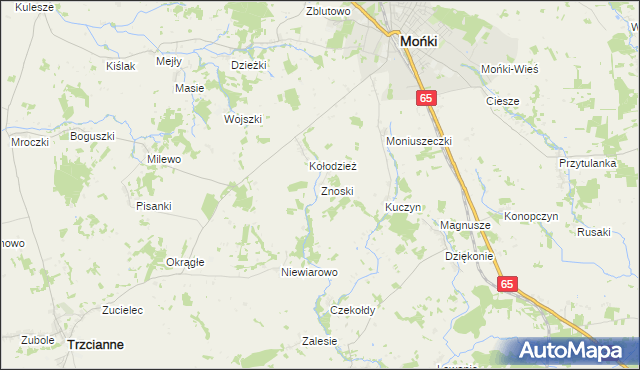 mapa Znoski, Znoski na mapie Targeo