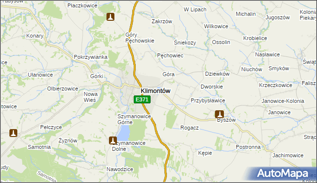 mapa Adamczowice, Adamczowice na mapie Targeo