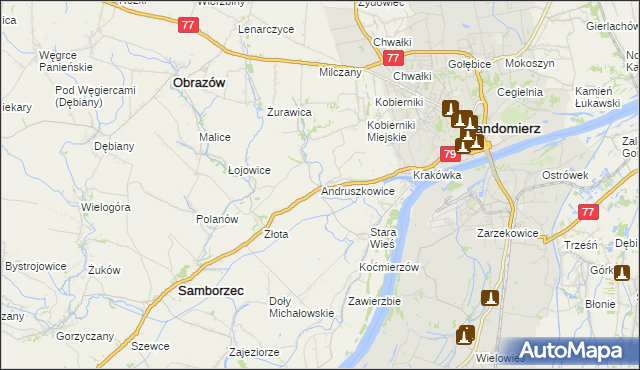 mapa Andruszkowice, Andruszkowice na mapie Targeo