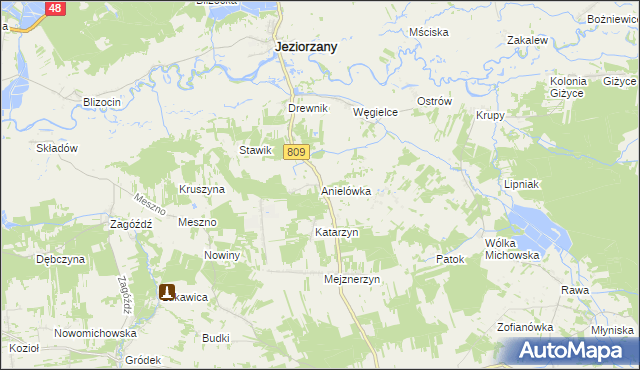 mapa Anielówka gmina Michów, Anielówka gmina Michów na mapie Targeo