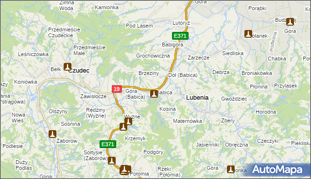 mapa Babica gmina Czudec, Babica gmina Czudec na mapie Targeo