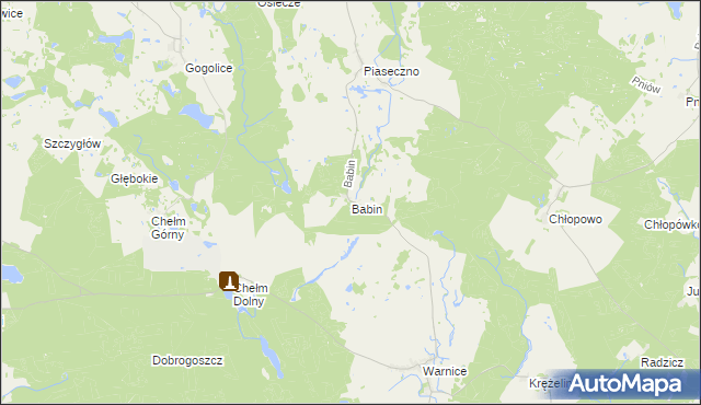 mapa Babin gmina Trzcińsko-Zdrój, Babin gmina Trzcińsko-Zdrój na mapie Targeo