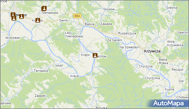 mapa Bachów, Bachów na mapie Targeo