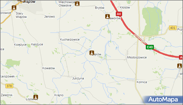 mapa Bąków gmina Grodków, Bąków gmina Grodków na mapie Targeo