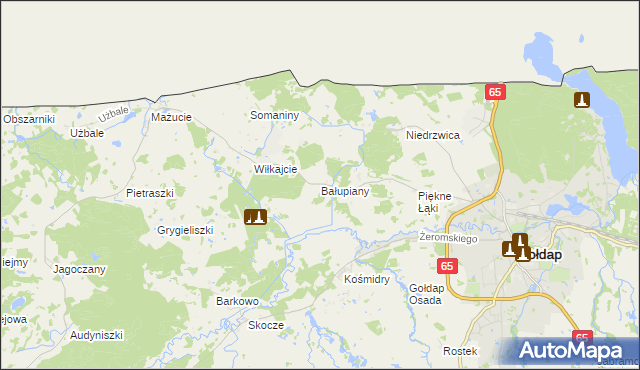 mapa Bałupiany, Bałupiany na mapie Targeo