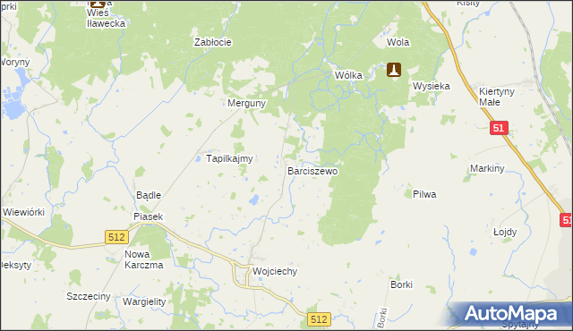 mapa Barciszewo, Barciszewo na mapie Targeo