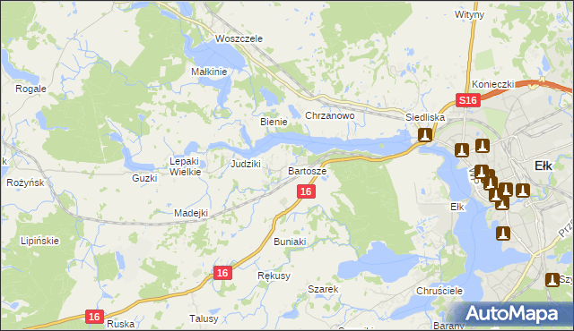 mapa Bartosze, Bartosze na mapie Targeo