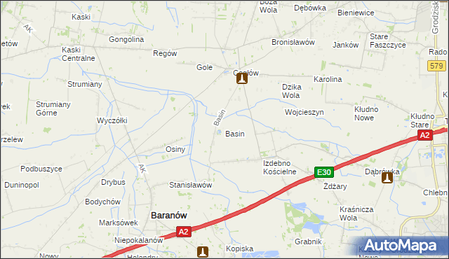 mapa Basin gmina Baranów, Basin gmina Baranów na mapie Targeo