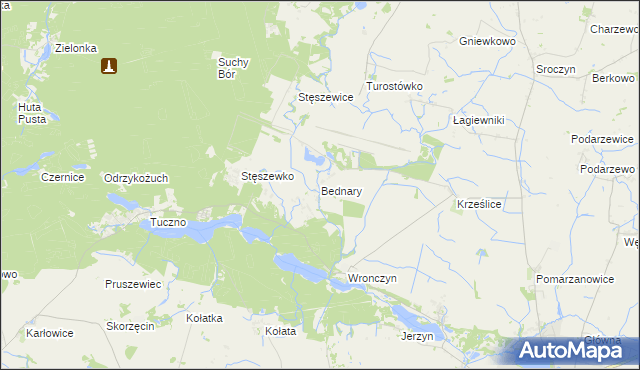 mapa Bednary gmina Pobiedziska, Bednary gmina Pobiedziska na mapie Targeo