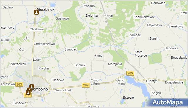 mapa Belny, Belny na mapie Targeo