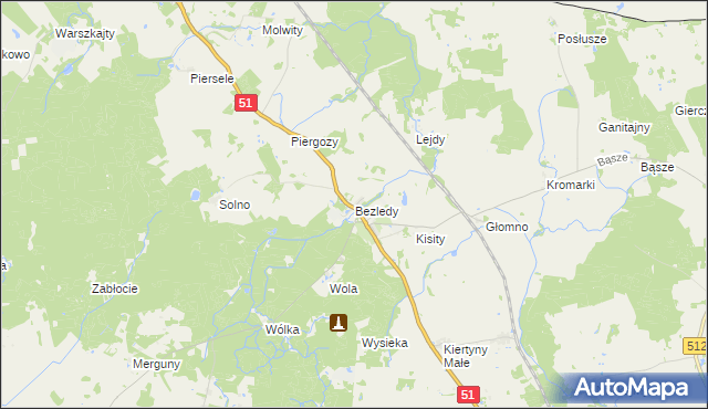 mapa Bezledy, Bezledy na mapie Targeo