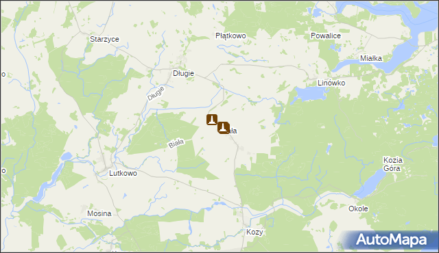 mapa Biała gmina Dobrzany, Biała gmina Dobrzany na mapie Targeo