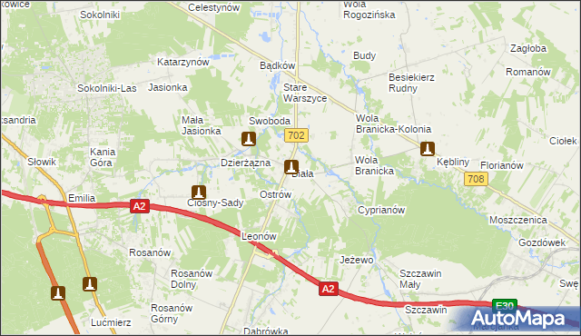 mapa Biała gmina Zgierz, Biała gmina Zgierz na mapie Targeo