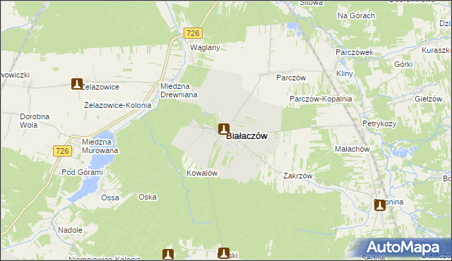 mapa Białaczów, Białaczów na mapie Targeo