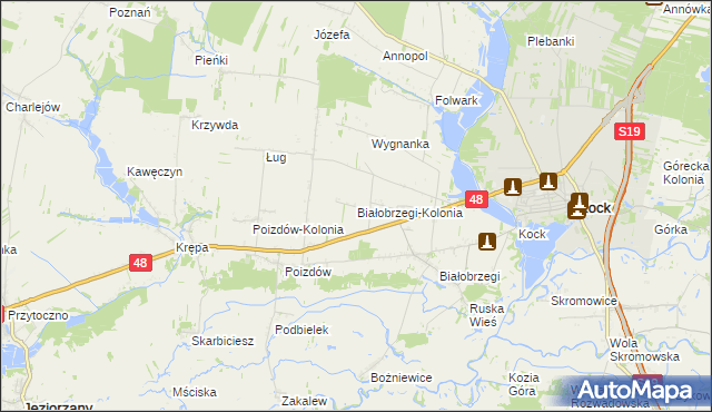 mapa Białobrzegi-Kolonia, Białobrzegi-Kolonia na mapie Targeo