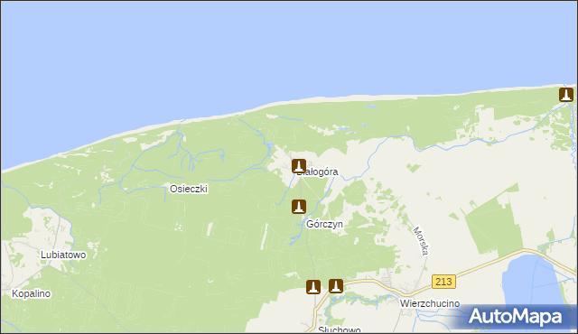 mapa Białogóra, Białogóra na mapie Targeo