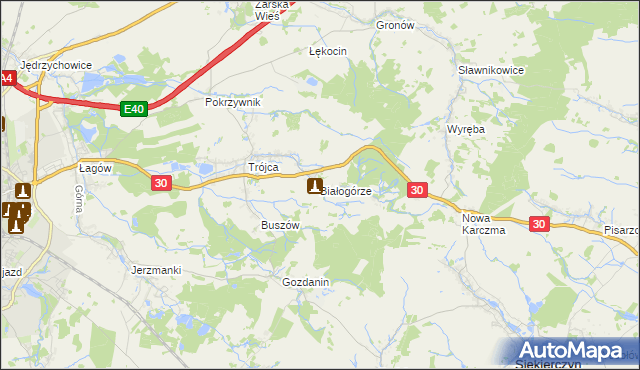 mapa Białogórze, Białogórze na mapie Targeo