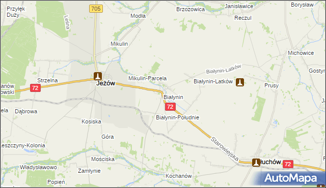 mapa Białynin, Białynin na mapie Targeo