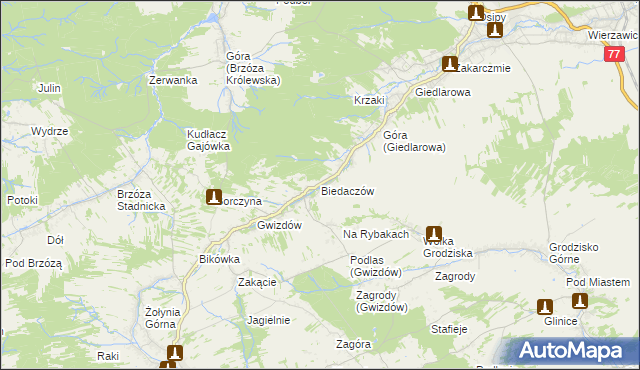 mapa Biedaczów, Biedaczów na mapie Targeo