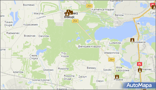 mapa Bieniszew-Klasztor, Bieniszew-Klasztor na mapie Targeo