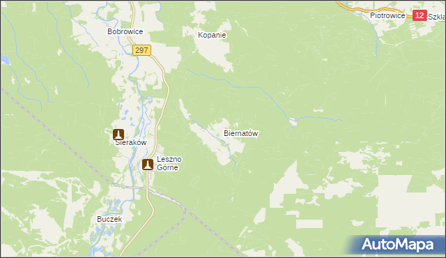 mapa Biernatów gmina Szprotawa, Biernatów gmina Szprotawa na mapie Targeo