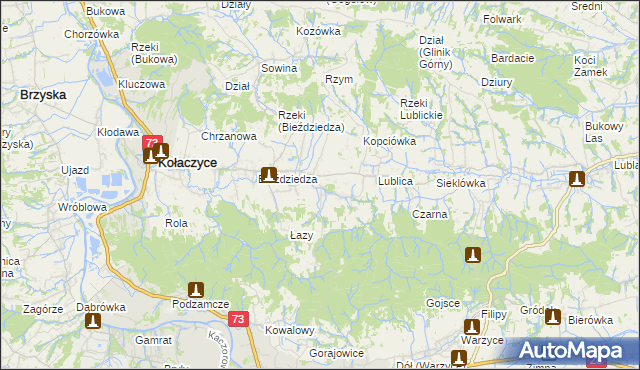 mapa Bieździadka, Bieździadka na mapie Targeo