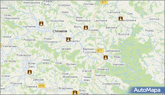 mapa Błędowa Tyczyńska, Błędowa Tyczyńska na mapie Targeo