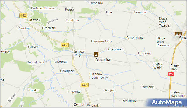 mapa Blizanów Drugi, Blizanów Drugi na mapie Targeo