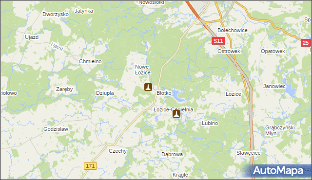 mapa Błotko, Błotko na mapie Targeo
