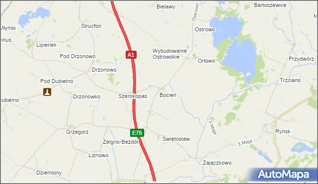 mapa Bocień, Bocień na mapie Targeo