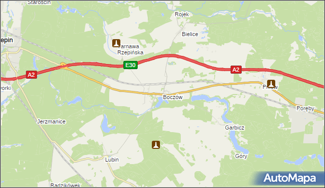 mapa Boczów gmina Torzym, Boczów gmina Torzym na mapie Targeo