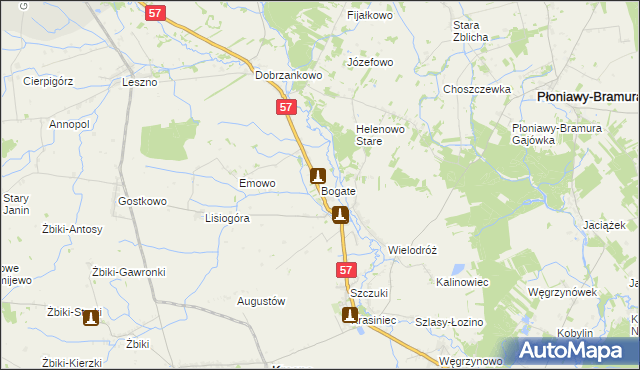 mapa Bogate, Bogate na mapie Targeo