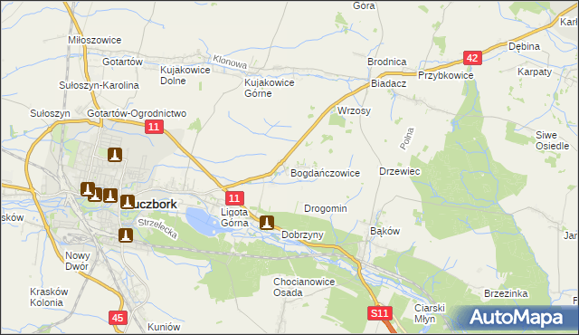 mapa Bogdańczowice, Bogdańczowice na mapie Targeo