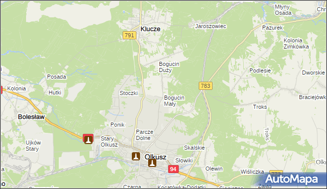 mapa Bogucin Mały, Bogucin Mały na mapie Targeo