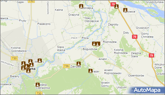 mapa Boguszków, Boguszków na mapie Targeo