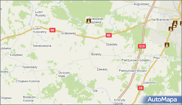 mapa Bolesty gmina Bielsk Podlaski, Bolesty gmina Bielsk Podlaski na mapie Targeo