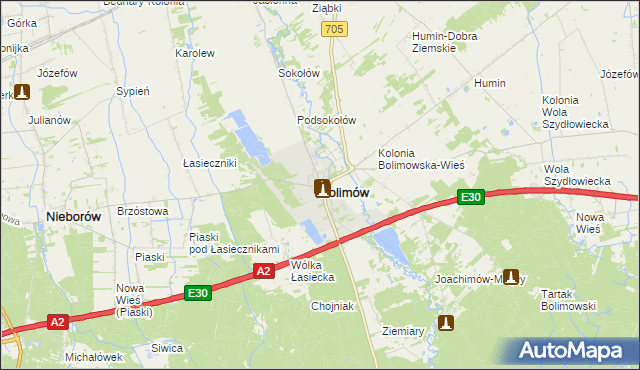 mapa Bolimów, Bolimów na mapie Targeo