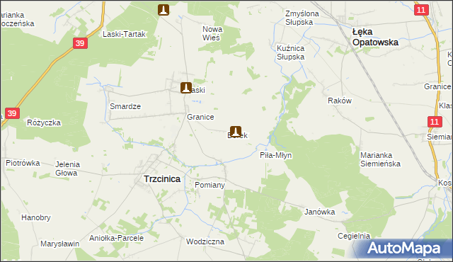 mapa Borek gmina Trzcinica, Borek gmina Trzcinica na mapie Targeo