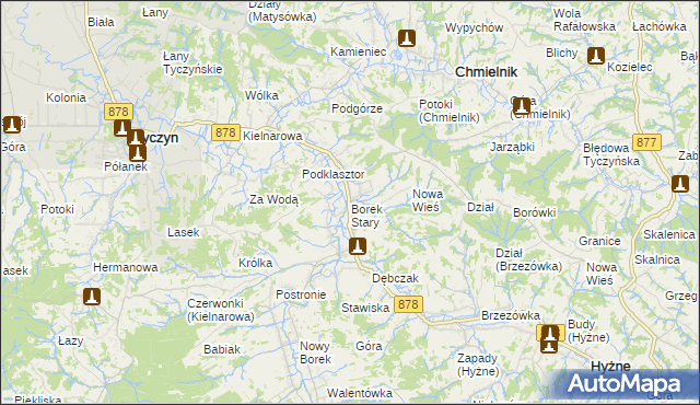 mapa Borek Stary, Borek Stary na mapie Targeo