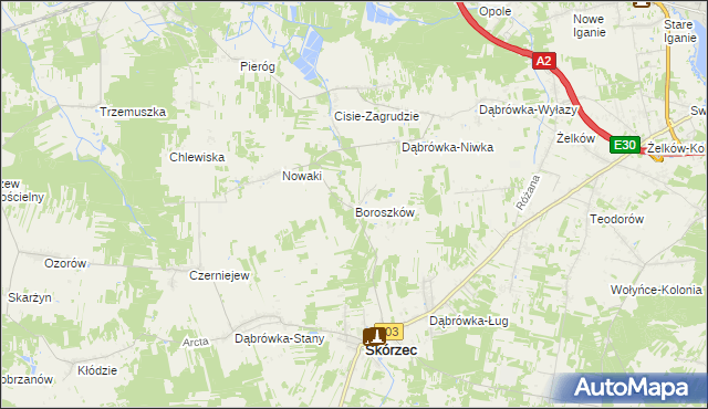 mapa Boroszków, Boroszków na mapie Targeo