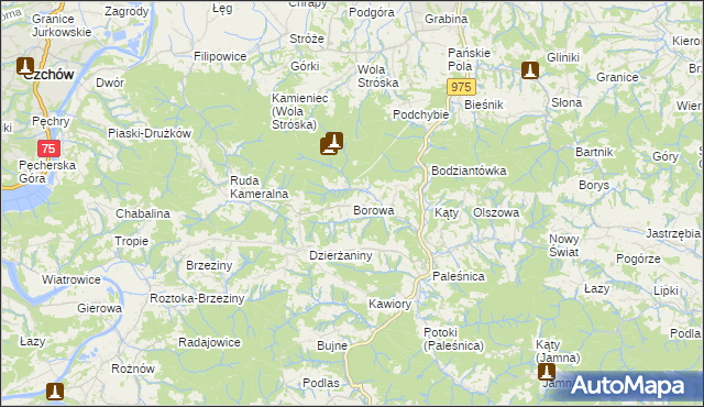 mapa Borowa gmina Zakliczyn, Borowa gmina Zakliczyn na mapie Targeo