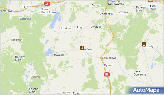 mapa Botowo, Botowo na mapie Targeo