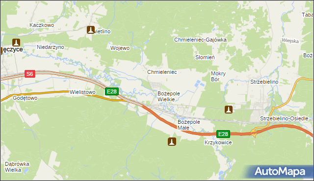 mapa Bożepole Wielkie, Bożepole Wielkie na mapie Targeo